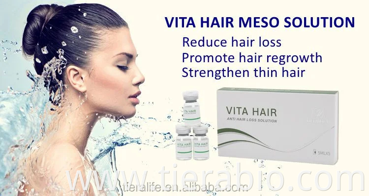 Dermeca Vita Hair 5ml*5vials/Box Mesotherapy Cocktails Injectable Ha Serum Hyaluronic Acid Anti Hair Fall Solution Meso Repair Hair Growth Treatment for Clinic